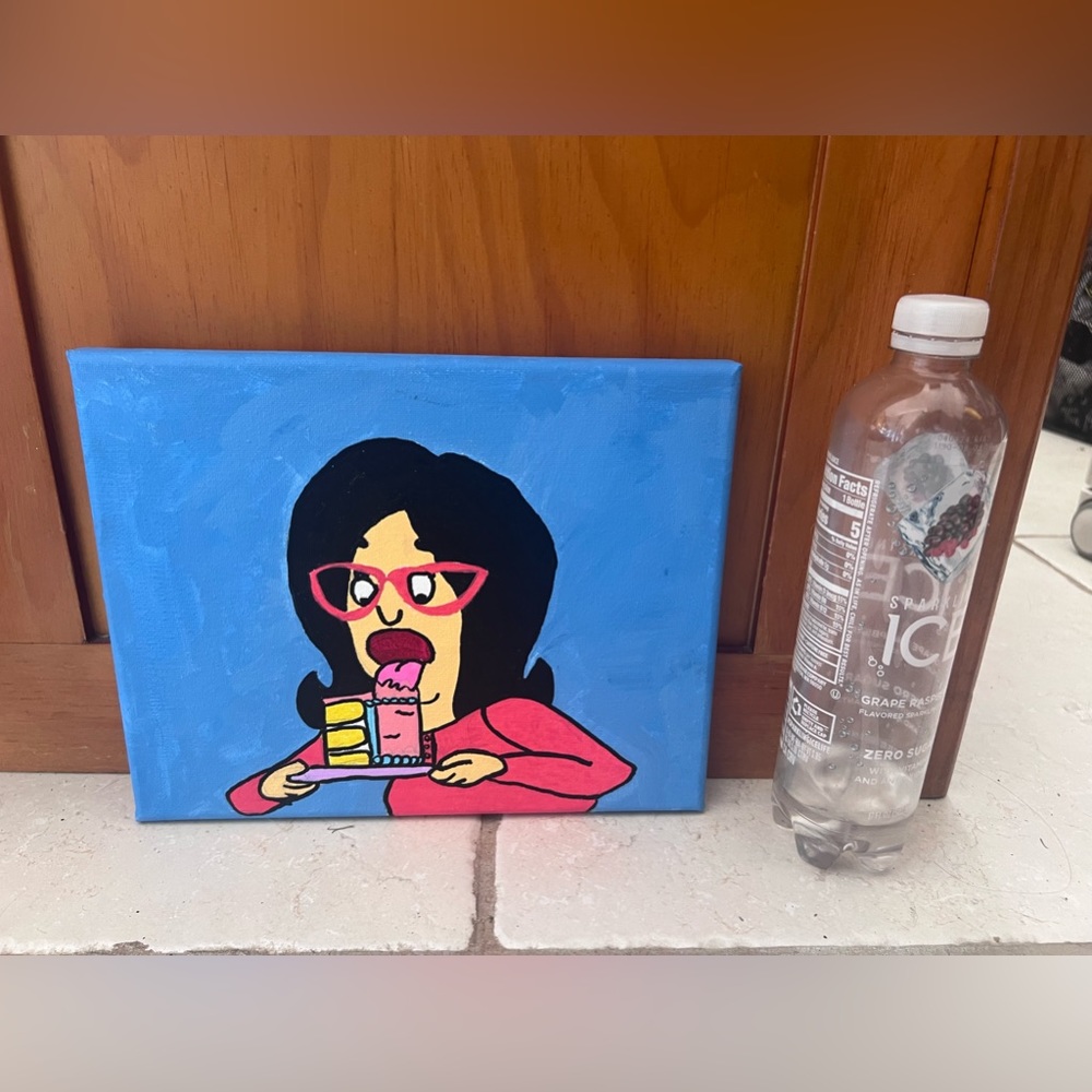 Linda from Bob Burger licking cake painting - Picture 4 of 4